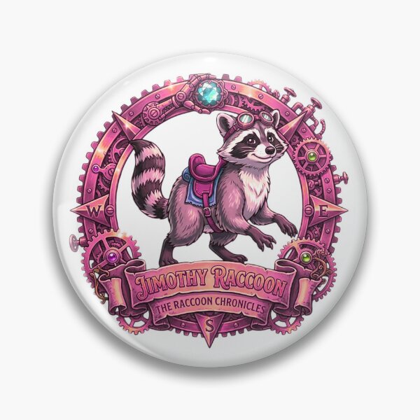 Item preview, Pink Steampunk Jimothy Raccoon Emblem Illustration designed and sold by blacK1982White.