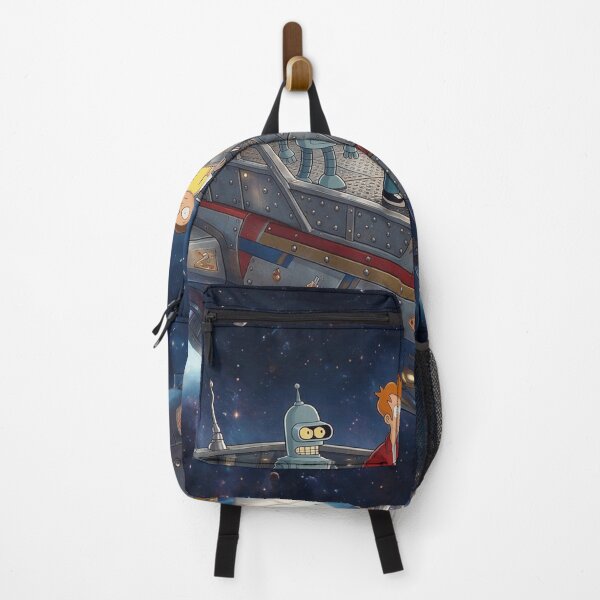 Item preview, Fry and Bender with Rick and Morty in space designed and sold by LeagueHeavenGG.