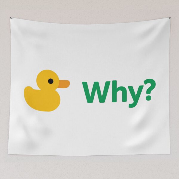 Item preview, Yellow Duck Next To Green Why Question Mark Graphic — Curiosity, Confusion and Playful Inquiry Concept designed and sold by KanDa-Shop.