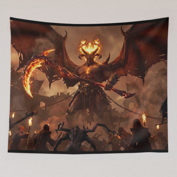 Item preview, Epic Fire Demon Boss Battle Dark Fantasy designed and sold by GalleryBrisArt.