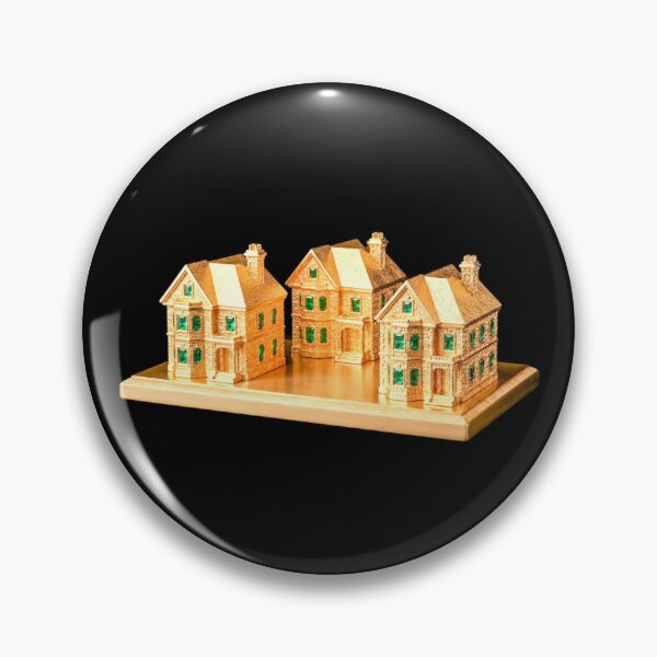 Item preview, Gold houses sculpture emerald glass designed and sold by C3R0.