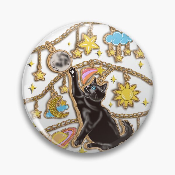 Item preview, Black cat celestial charms illustration designed and sold by Taçiana  Estrela.