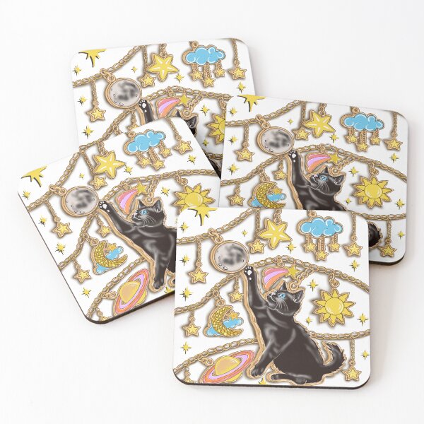 Item preview, Black cat celestial charms illustration designed and sold by Taçiana  Estrela.