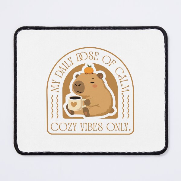 Item preview, Daily Dose of Calm, Cozy Capybara Drinking Coffee designed and sold by maarse.