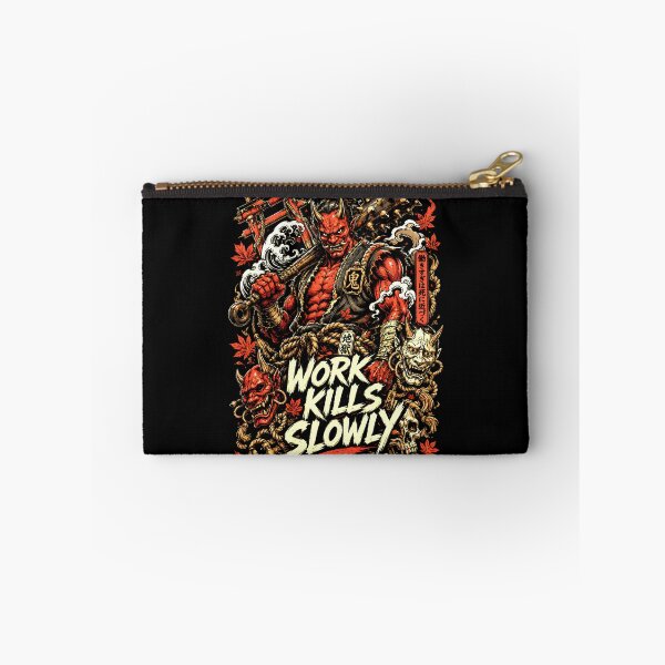 Item preview, Oni Demon Heavy Metal Woodcut Work Kills Slowly Shirt designed and sold by Tong4130.
