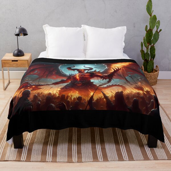 Item preview, Epic Fire Demon Boss Battle Dark Fantasy designed and sold by GalleryBrisArt.