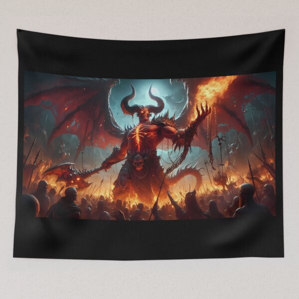 Item preview, Epic Fire Demon Boss Battle Dark Fantasy designed and sold by GalleryBrisArt.