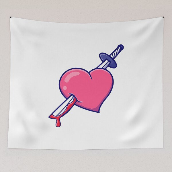 Item preview, Pink Heart Dagger Illustration designed and sold by WadeWhite122.