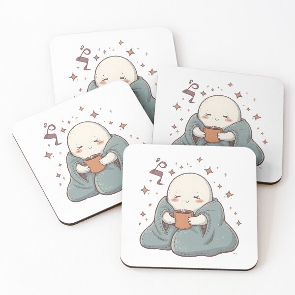 Item preview, Cozy Ghost Drinking Coffee – Cute Kawaii Spooky Autumn Design designed and sold by ColorClouds.