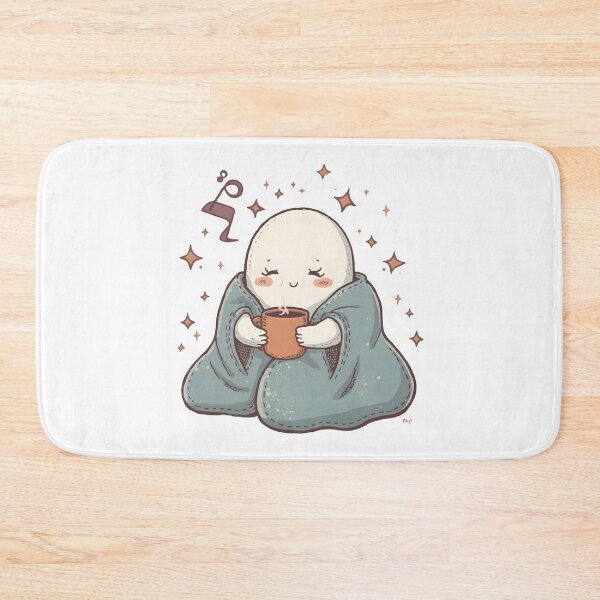 Item preview, Cozy Ghost Drinking Coffee – Cute Kawaii Spooky Autumn Design designed and sold by ColorClouds.