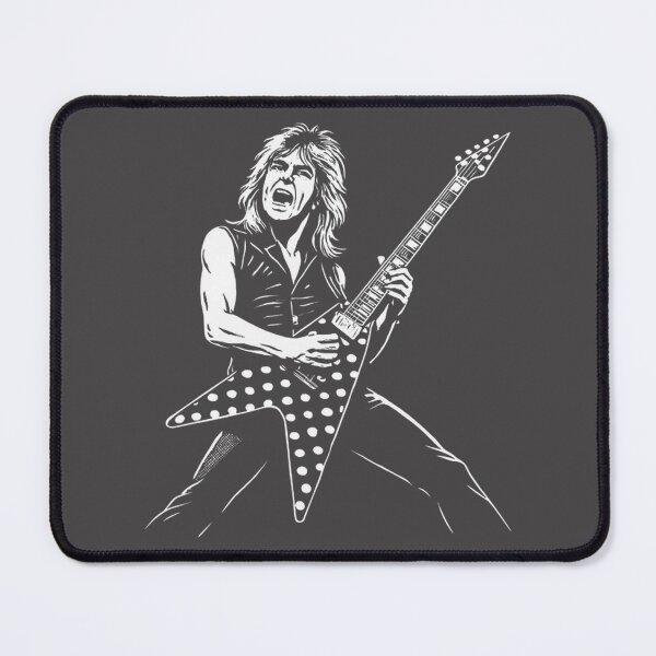 Item preview, Vintage Black & White Randy Rhoads Guitar Art – Retro Metal Tee ⭐⭐⭐⭐⭐ designed and sold by EBCdisign21.