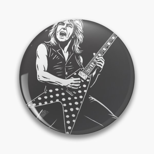 Item preview, Vintage Black & White Randy Rhoads Guitar Art – Retro Metal Tee ⭐⭐⭐⭐⭐ designed and sold by EBCdisign21.