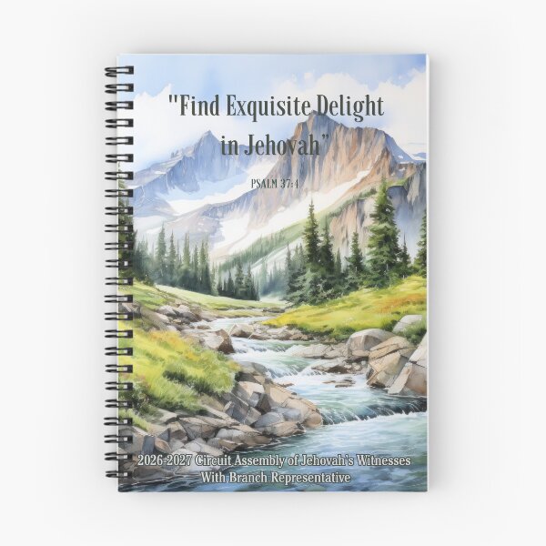 Item preview, Find Exquisite Delight in Jehovah | Mountain Watercolor | JW 2026–2027 Circuit Assembly designed and sold by Kishaprints.
