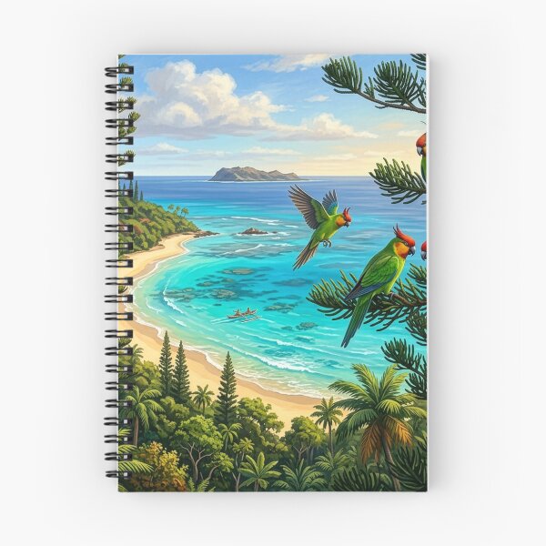 Item preview, Horned Parakeets — Soaring Above the Turquoise Bay designed and sold by Hawaii26.