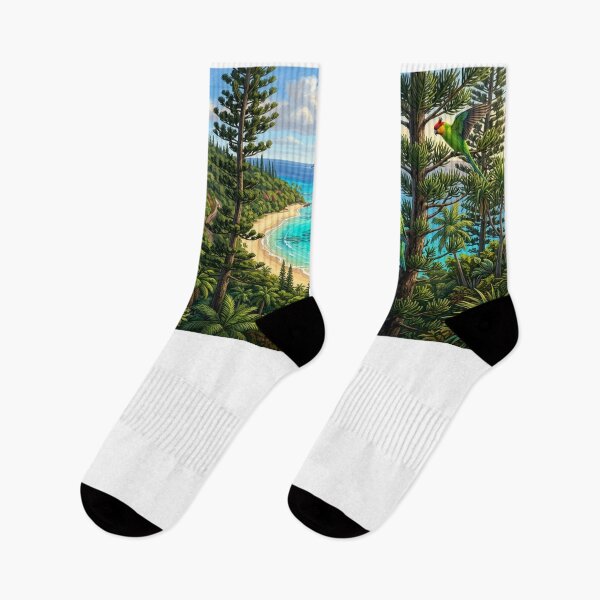 Item preview, Horned Parakeets — Soaring Above the Turquoise Bay designed and sold by Hawaii26.