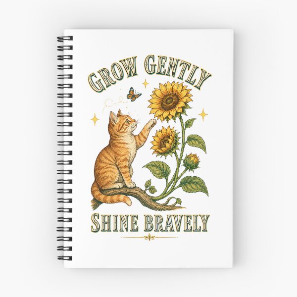 Item preview, Grow Gently Shine Bravely – Cat and Sunflowers designed and sold by NinaCreator.