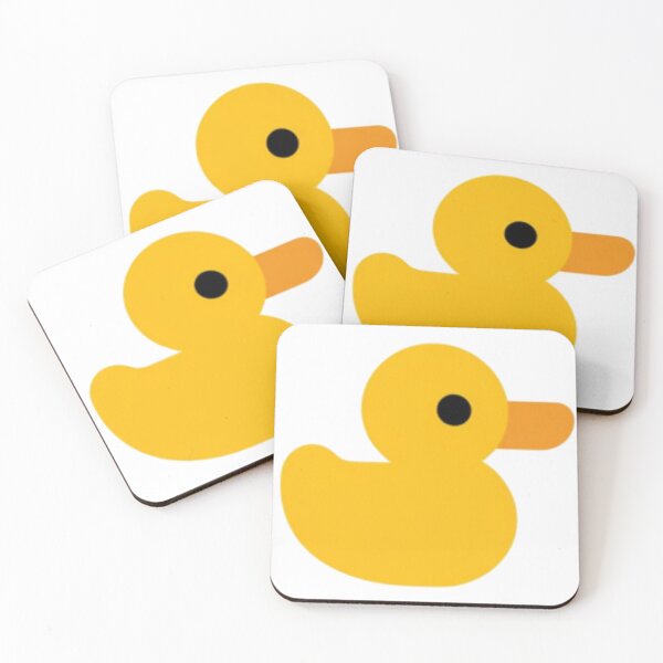 Item preview, Yellow Rubber Duck Bath Toy Icon With Simple Flat Silhouette On Black Background designed and sold by KanDa-Shop.
