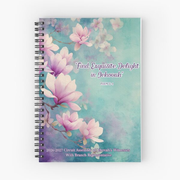 Item preview, Find Exquisite Delight in Jehovah | Floral Watercolor | JW 2026–2027 Circuit Assembly designed and sold by Kishaprints.