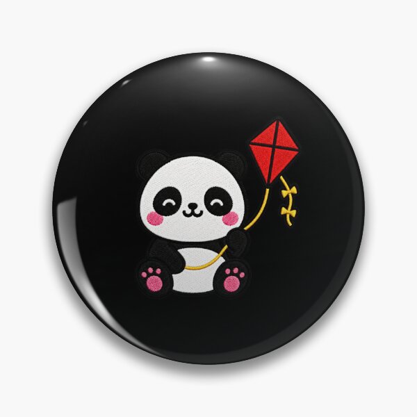 Item preview, Cute Panda Flying Kite Kawaii Embroidery Patch designed and sold by ColorSplash123.