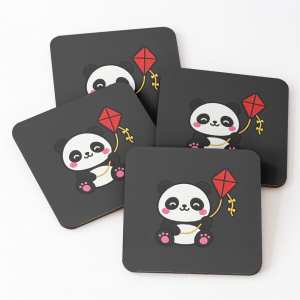 Item preview, Parche bordado Kawaii de un lindo panda volando una cometa designed and sold by ColorSplash123.