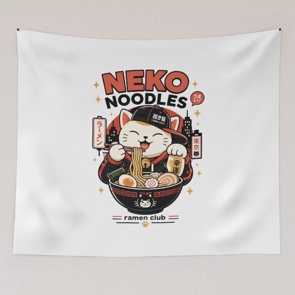 Item preview, Ramen Noodle Cat, Neko Noodles Cute Ramen Cat Japanese Food designed and sold by graphic-genie.