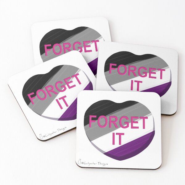 Item preview, FORGET IT Asexual Flag Conversation Heart designed and sold by dragonimp.