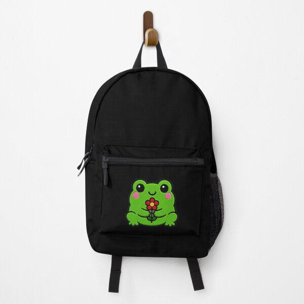 Item preview, Cute Frog Holding Flower Kawaii Embroidery Patch designed and sold by ColorSplash123.