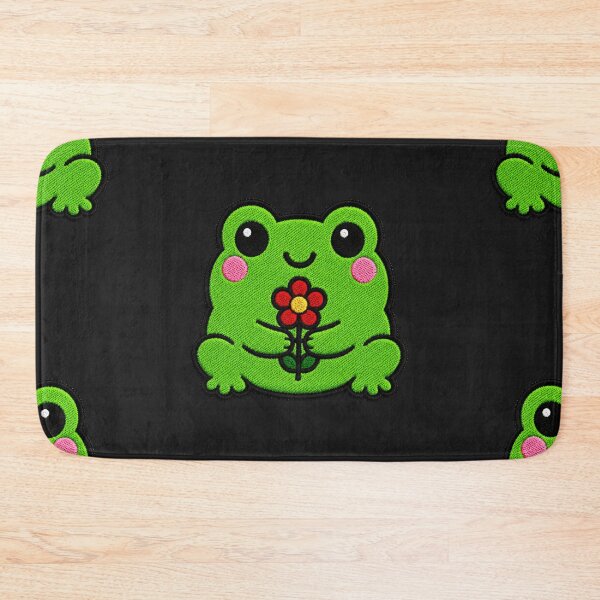 Item preview, Cute Frog Holding Flower Kawaii Embroidery Patch designed and sold by ColorSplash123.