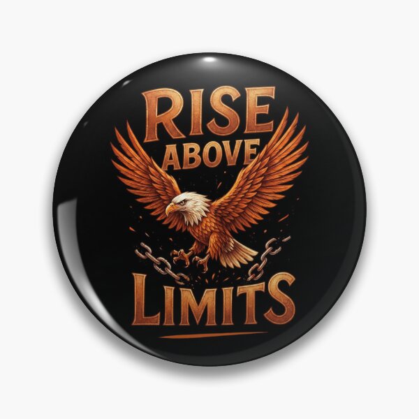 Item preview, Rise Above Limits | Motivational Eagle Breaking Chains Vintage Typography designed and sold by Shopeon Designs.
