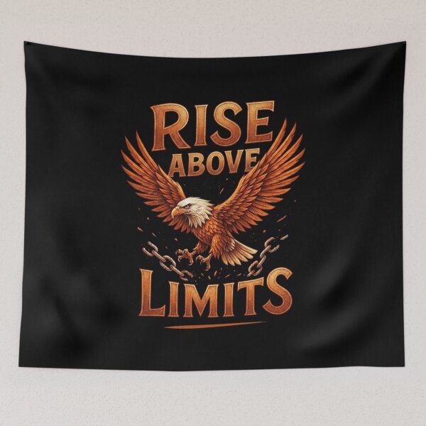 Item preview, Rise Above Limits | Motivational Eagle Breaking Chains Vintage Typography designed and sold by Shopeon Designs.