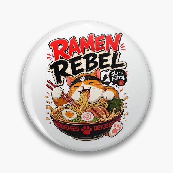 Item preview, Ramen Noodle Cat, Ramen Rebel Slurp Patrol Funny Cat Noodle designed and sold by graphic-genie.