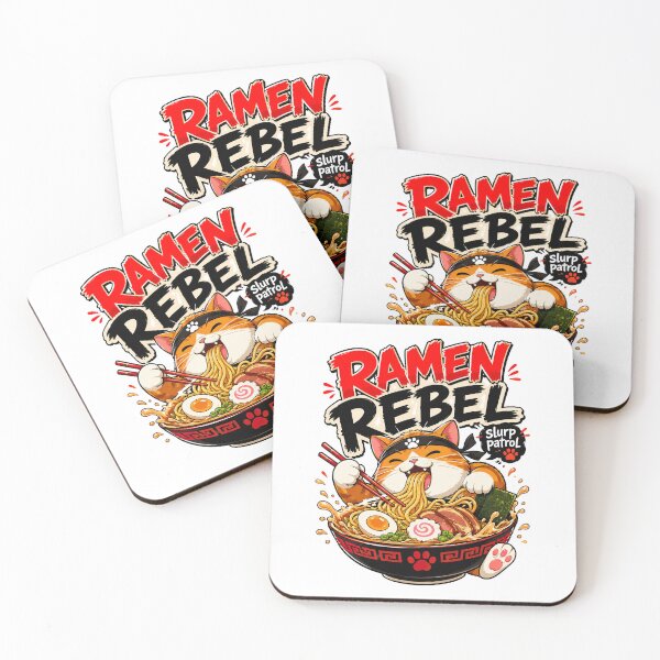 Item preview, Ramen Noodle Cat, Ramen Rebel Slurp Patrol Funny Cat Noodle designed and sold by graphic-genie.
