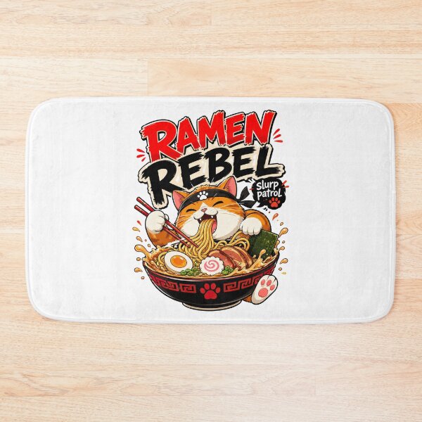 Item preview, Ramen Noodle Cat, Ramen Rebel Slurp Patrol Funny Cat Noodle designed and sold by graphic-genie.