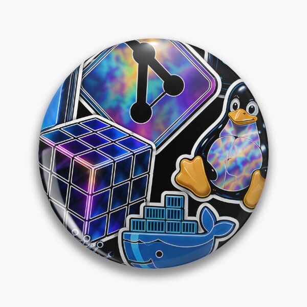 Item preview, Futuristic Software Developer Sticker Collage | Holographic Coding Cyberpunk Tech designed and sold by Extravanganzza.