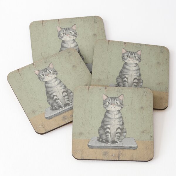 Item preview, Grey Tabby Claiming the Warm Laptop as a Bed Folk Art designed and sold by PictorialWhimsy.