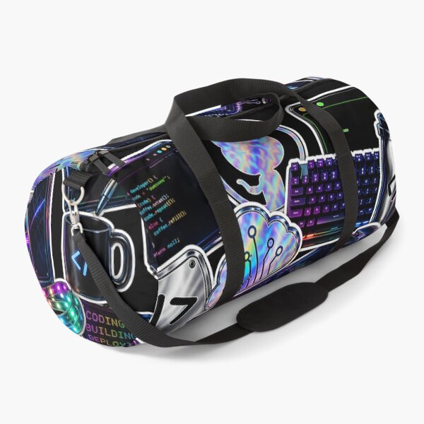 Item preview, Futuristic Software Developer Sticker Collage | Holographic Coding Cyberpunk Tech designed and sold by Extravanganzza.