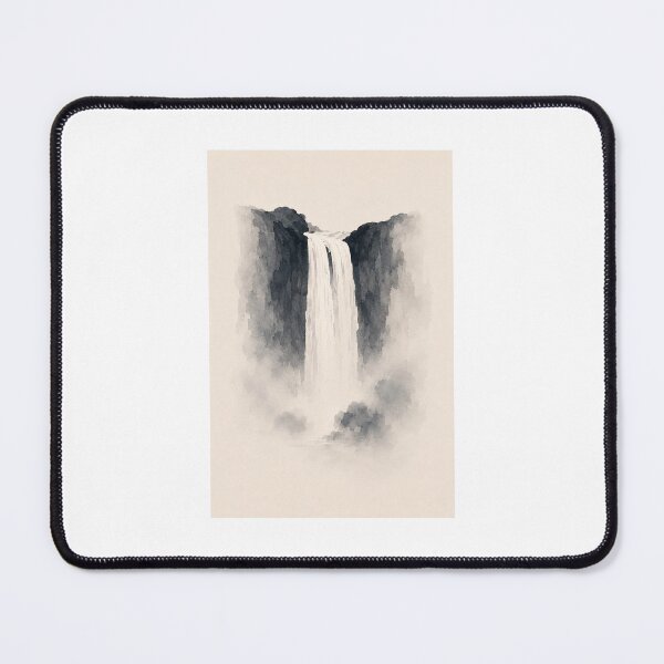 Item preview, Silent Descent | Minimal Nordic Waterfall Illustration designed and sold by Norvian.