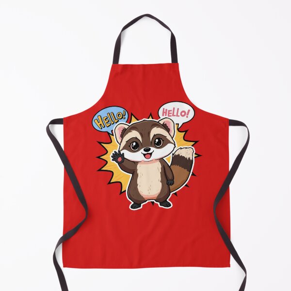 Item preview, Cute Kawaii Waving Pine Marten Hello Speech Bubble Pop Art designed and sold by Uniquely Yours.