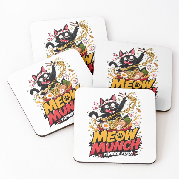 Item preview, Ramen Noodle Cat, Meow Munch Ramen Rush Funny Cat Noodl designed and sold by graphic-genie.