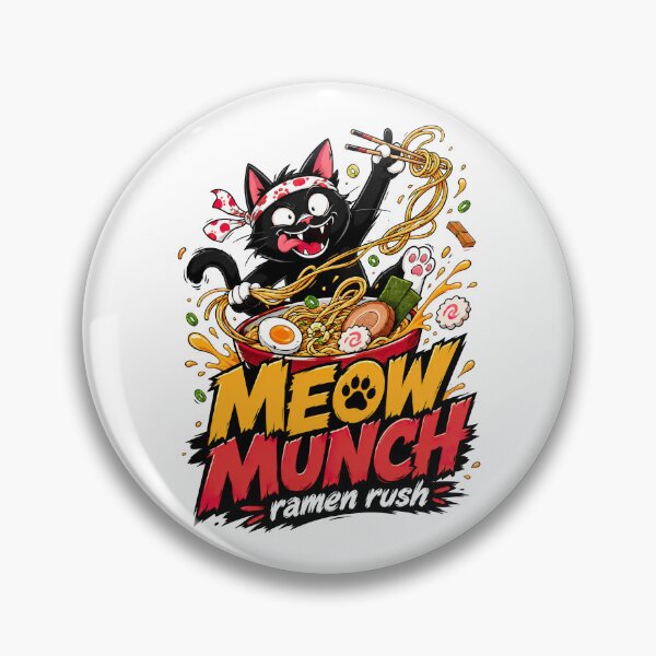 Item preview, Ramen Noodle Cat, Meow Munch Ramen Rush Funny Cat Noodl designed and sold by graphic-genie.
