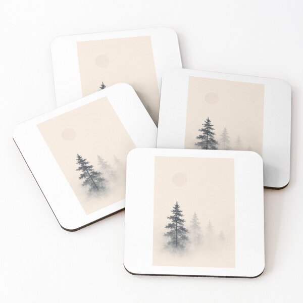 Item preview, Silent Fade | Minimal Nordic Fog Forest Illustration designed and sold by Norvian.