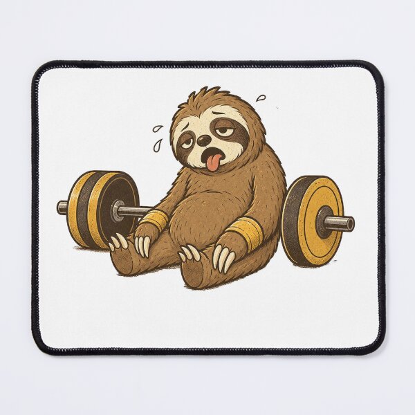 Item preview, Exhausted Sloth Lifting Weights — Funny Gym Buddy designed and sold by RickyHN7.