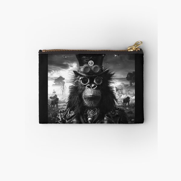 Item preview, Steampunk Gorilla in Dystopian Wasteland with Victorian Goggles designed and sold by inkoutninja.