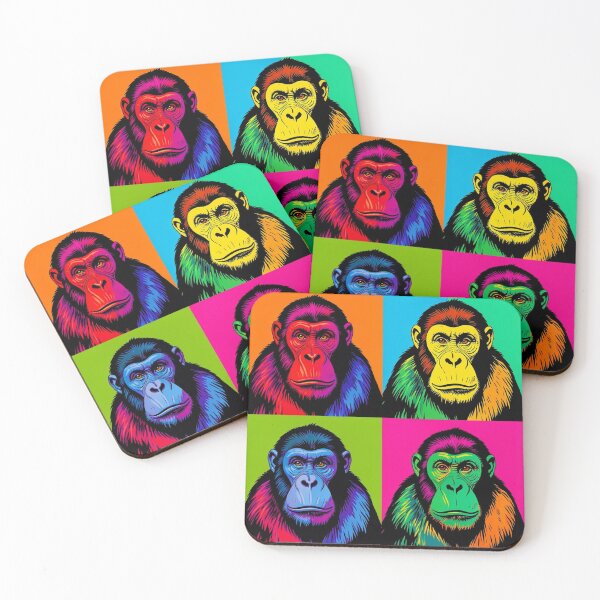 Item preview, Colorful Pop Art Monkey Portrait – Vibrant Neon Primate Retro Design designed and sold by Generic RedHead Designs.