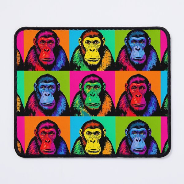 Item preview, Colorful Pop Art Monkey Portrait – Vibrant Neon Primate Retro Design designed and sold by Generic RedHead Designs.