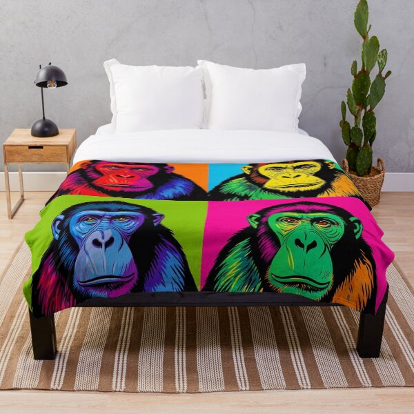 Item preview, Colorful Pop Art Monkey Portrait – Vibrant Neon Primate Retro Design designed and sold by Generic RedHead Designs.