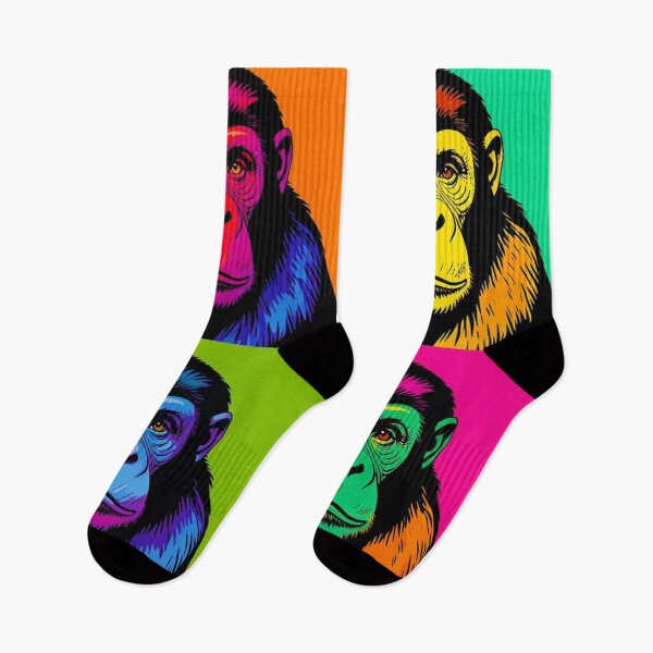 Item preview, Colorful Pop Art Monkey Portrait – Vibrant Neon Primate Retro Design designed and sold by Generic RedHead Designs.
