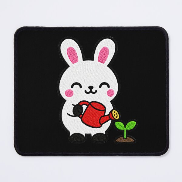 Item preview, Cute Bunny with Watering Can Kawaii Embroidery Patch designed and sold by ColorSplash123.