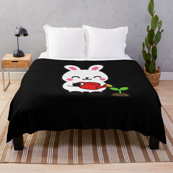 Item preview, Cute Bunny with Watering Can Kawaii Embroidery Patch designed and sold by ColorSplash123.