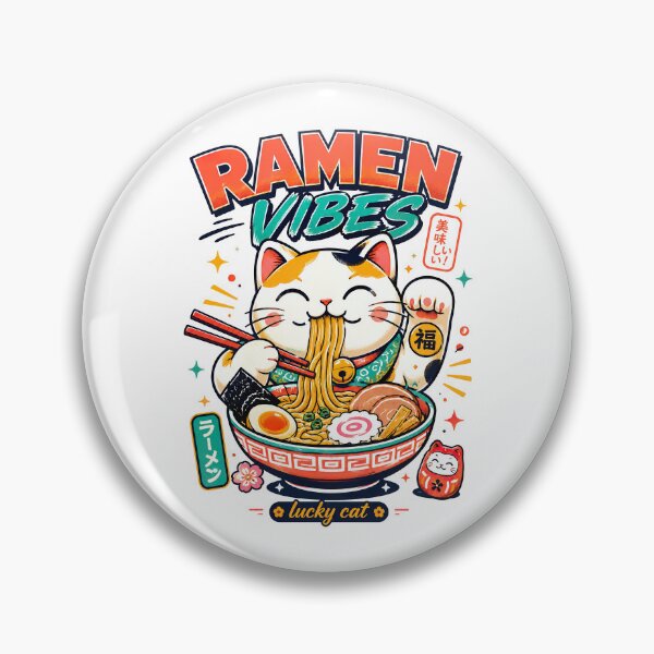 Item preview, Ramen Noodle Cat, Ramen Vibes Lucky Cat Japanese Noodle Lover Design designed and sold by graphic-genie.
